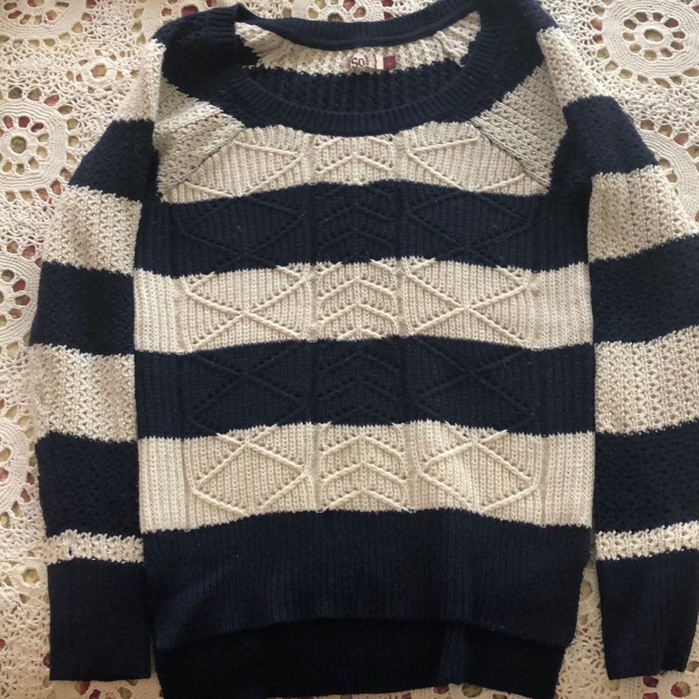Striped cardigan sweater